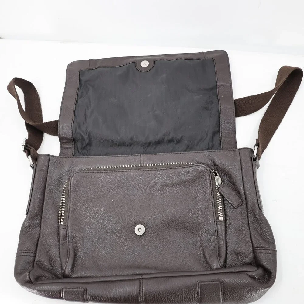 Banana Republic Messenger Bag Mens One Size Greyson Cow Leather Brown strap